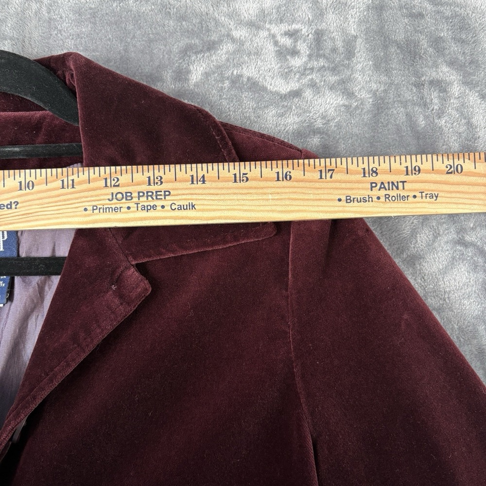 Vintage GAP Blazer Women M Velvet Burgandy/Maroon‎ Classic Y2K Evening Office - Picture 10 of 11